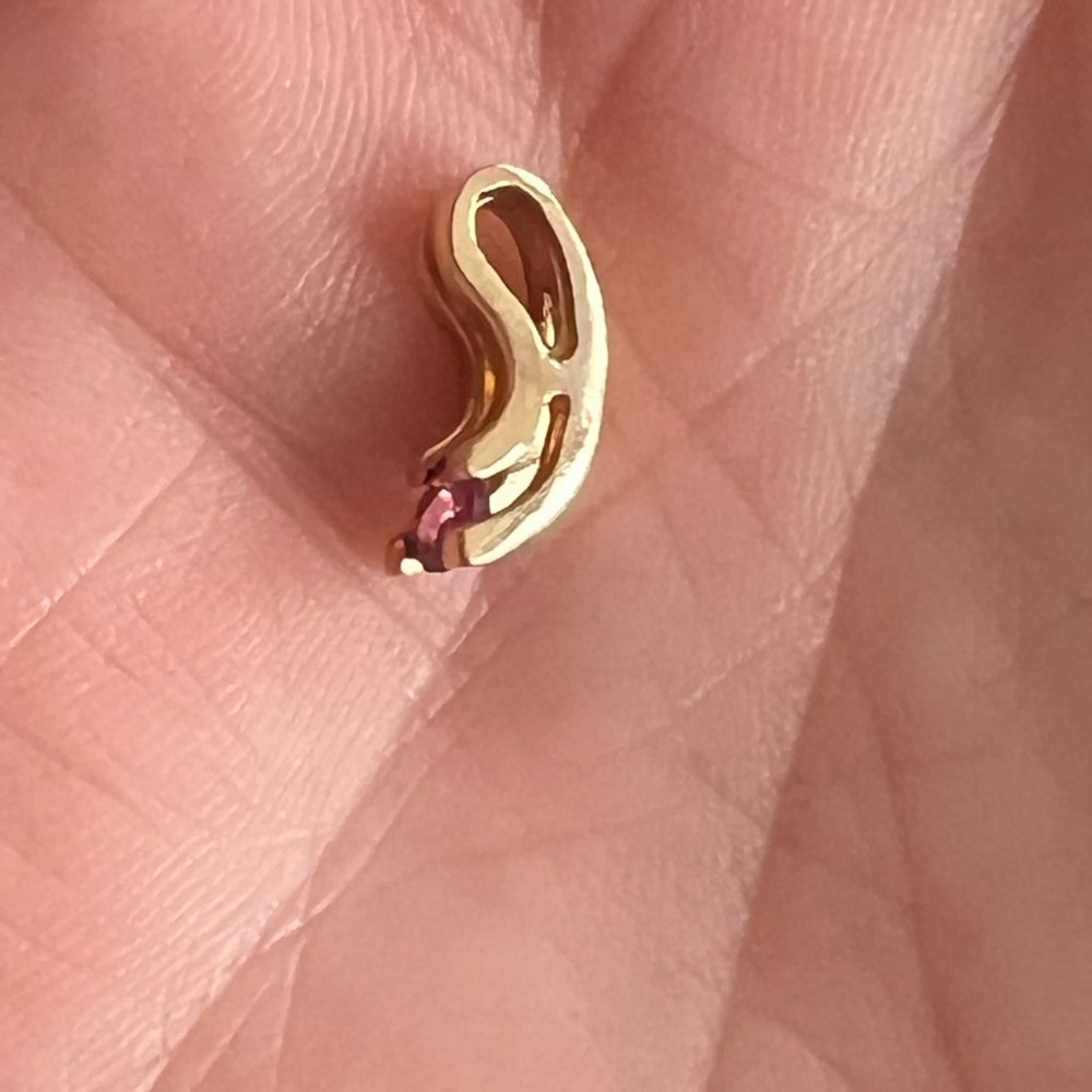 Pink Ruby Pendant in 14k yellow gold - Picture 4 of 5